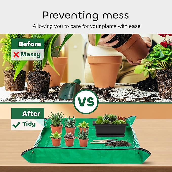 GROWNEER Bonsai Training Pots 3 Packs 9Inch with Drainage Humidity Trays, Bonsai Tree Starter Kits with 1 Repotting Mat, Growing Planter Set for Garden, Yard, Balcony, Office, Living Room