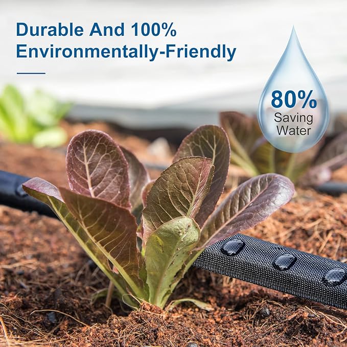 Flat Soaker Hose 25FT Lightweight and Flexible Irrigation Solution for Garden Beds Flower Beds and Lawns (25FT)