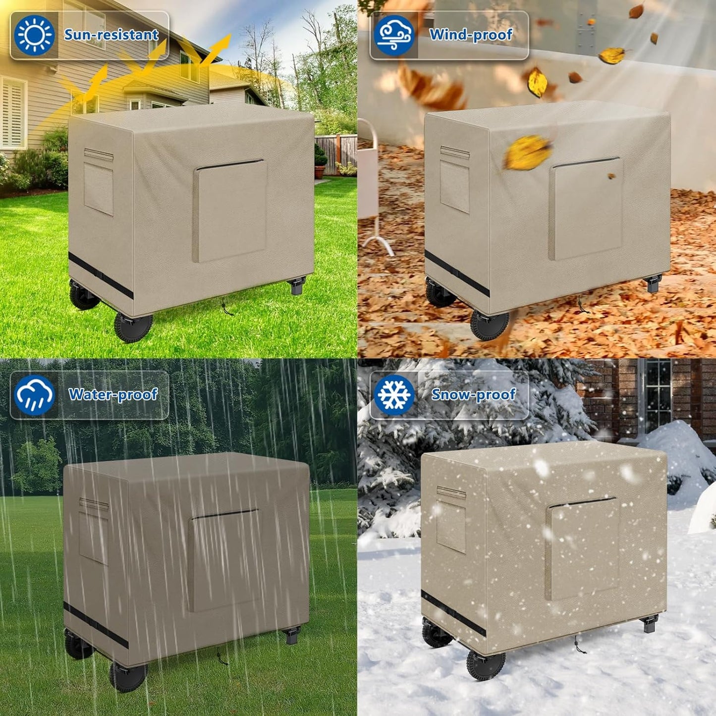 SIRUITON Outdoor Bar Cart Cover for 30 Inch Portable Outdoor Table, Heavy Duty 600D Oxford Fabric Outdoor Waterproof BBQ/Worktable Metal Movable Table Cover