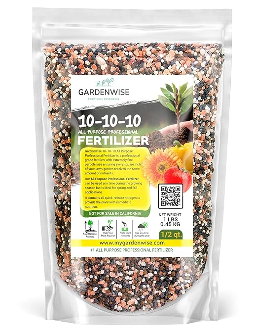 10-10-10 Plant Fertilizer Slow Release – 10 10 10 All Purpose Granular Garden Fertilizer for Fruit Trees, Evergreens, Vegetables, Arborvitae, Fig Trees, Shrubs, Pines, Oaks, Flowers