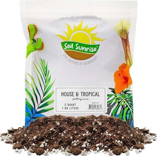 Tropical House Plant Potting Mix (2 Quarts); for All Types of Indoor House Plants
