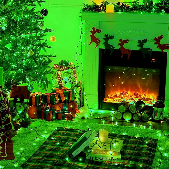 JMEXSUSS 250 LED Green String Lights - 91.5ft St Patricks Day Lights Outdoor Waterproof, 8 Lighting Modes, Connectable Christmas Tree Light for Yard Patio Party Halloween Christmas Decorations