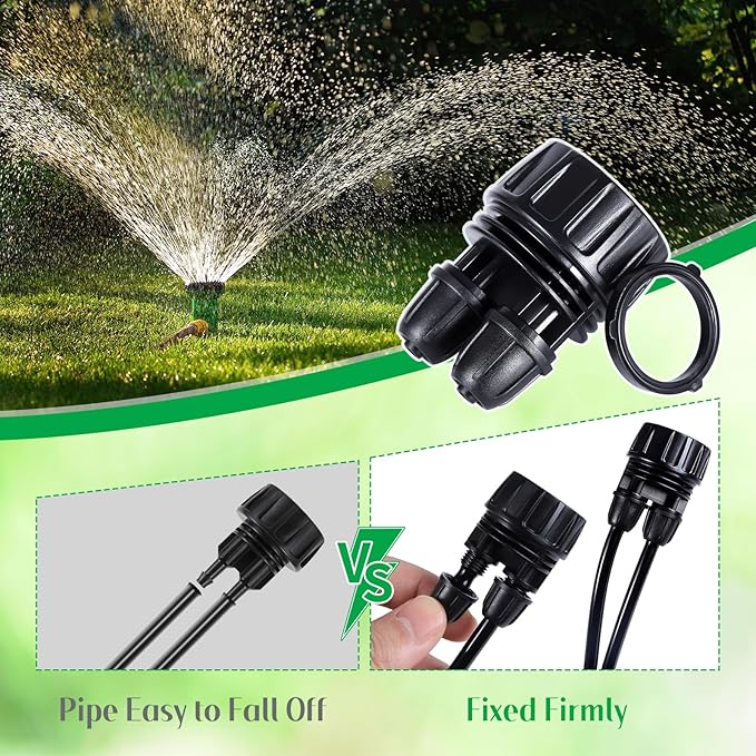 5 Pcs Double Head Hose Adapters,2-Way Connector Convert 3/4 Inch Female GHT to 1/4 Inch Irrigation Tubing Connectors,Garden Faucet Connectors for Irrigation Misting System