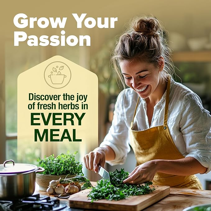 HOME GROWN Deluxe 8 Herb Garden Kit – Unique Mother's Day Gardening Gift for Women, Mom, Her – Perfect Kitchen Gifts for Gardeners, Friends, New Home, Housewarming, and Herb Plant Starter Kit