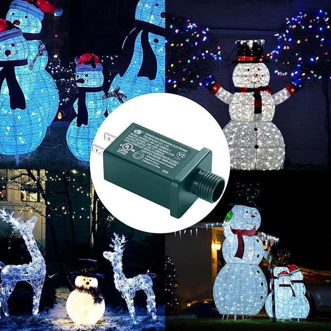 Replacement Yard Inflatable Adapter Power Supply Adaptor - 12V 1.0A 2Pcs - Inflatable Plug Replacement Class 2 Power Supply - Green - for Christmas Tree Light/Thanksgiving Yard Blow Up Decorations