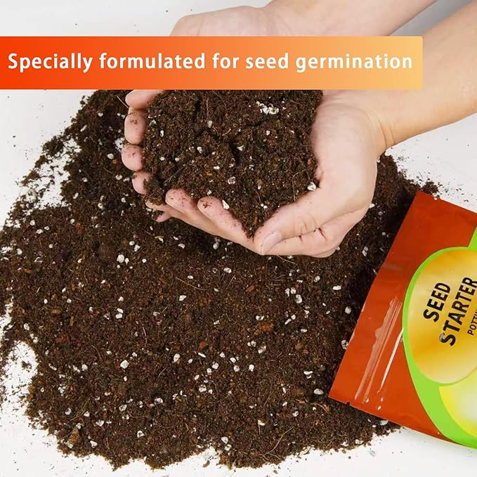 Seed Starting Soil Mix 4qt, Seed Starter Seedling Soil Ready to Use Suitable for Vegetable, Flower, Houseplant and Bonsai