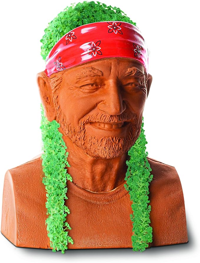 Chia Pet - Willie Nelson - with Seed Pack, Decorative Pottery Planter by Joseph Enterprises, Easy to Do and Fun to Grow, Novelty Gift, Perfect for Any Occasion