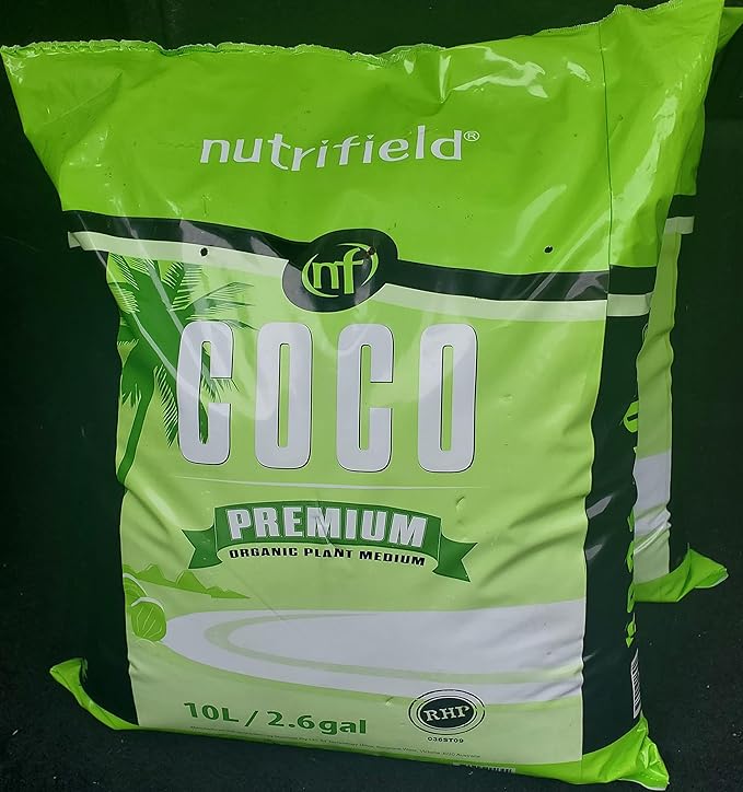 Coco Coir Premium RHP Certified 9 Quarts /10 Liter /2.6 Gallon Pre Buffered with Calcium Washed Organic Coconut Coir Fiber Potting Soil Indoor/Outdoor Plant Garden Flower Vegetable Loose Coco Coir Bag