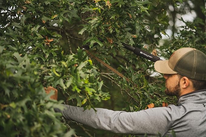 Hooyman Bow Saw with Heavy Duty Construction, Ergonomic No-Slip H-Grip Handle, Impulse-Hardened Teeth, SK5 Steel Blade, and Blade Tension Knob for Land Management, Yard Work, Gardening, and Outdoors