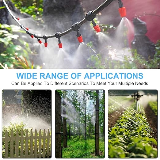 165FT Drip Irrigation System Kit, Greenhouse Irrigation System Patio Misting Plant Watering System, Yard, Lawn, Plant with 5/16 inch 1/4 inch Hose Distribution Tubing and Accessories