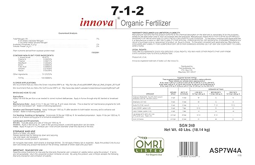 The Andersons 7-1-2 Innova Premium Organic Fertilizer - Safe for Kids & Pets 5,600 sq ft (40 lbs)