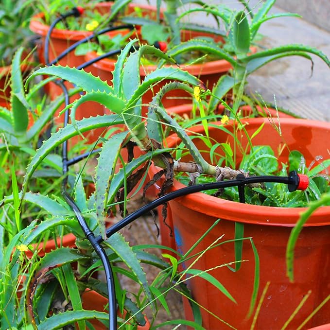 LUTER 50pcs Irrigation Drip Support Stakes Plastic for 1/4" Drip Lines Tubing Hose for Gardens, Flowers, Plants, Vegetable