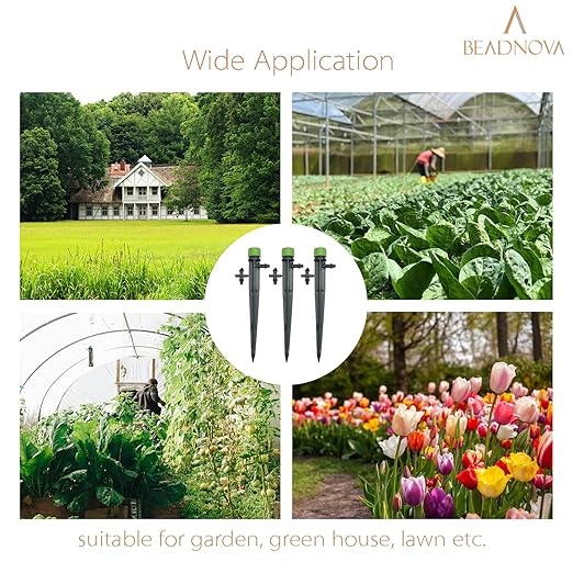 BEADNOVA Irrigation Drippers 50pcs Drip Emitters for 1/4 Inch Irrigation Sprinkler 360 Degree Micro Sprinkler Adjustable Drip Irrigation Heads Drippers for Drip Irrigation Parts Garden Patio Lawn