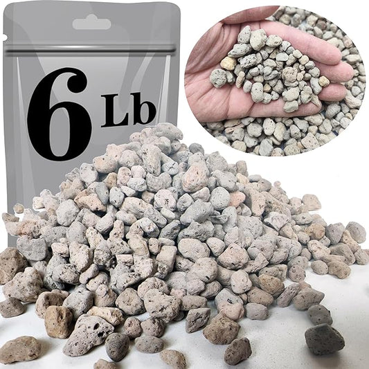 Voulosimi Garden Pumice Rock Horticultural Cactus Bonsai Succulent Soil Additive for Plants, Landscaping, Vase Fillers (3/8 inch, 6 LB)