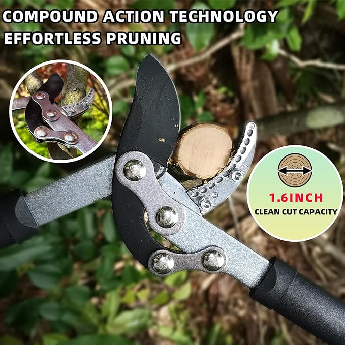 Loppers Hedge Clippers & Pruners Combo Set 3-Piece Hedge Shears, Sharp Tree Trimmer Branch Cutter for Yard, Lawn & Garden, Professional Tree Clippers Yard Clippers for Indoor & Outdoor Gardening
