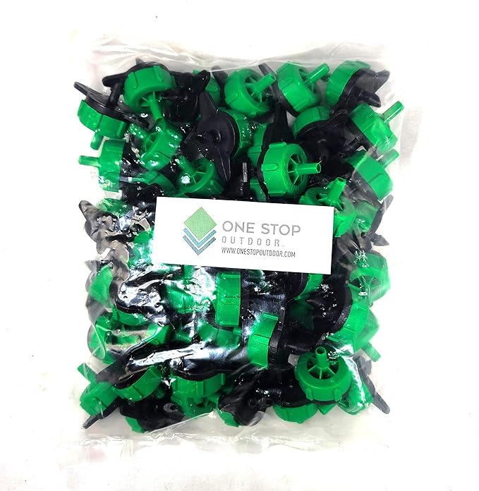 One Stop Outdoor (50-Pack) - 1/2 Gallon Per Hour Pressure Compensating Drip Emitters - Premium Drippers for Drip Irrigation (1/2 Gallon Per Hour)