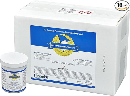 Underhill UHH20PEL H20 Maximizer Ultra Holding Wetting Agent Pellets Soil Surfactant for Lawn, Garden, Turf Grass, Golf Greens, 16 Tablets