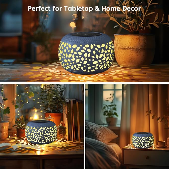 Solar Lantern Garden Patio Decor: 4 Pack White Solar Lanterns Outdoor Waterproof, Solar Lights Outdoor for Table Balcony Deck Pathway Porch Yard Decorations, Outside Hollow Out Metal LED Solar Lantern