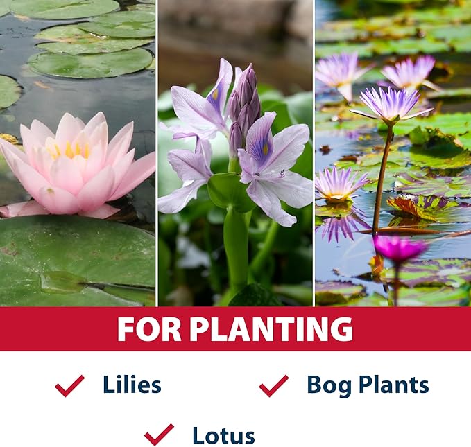 The Pond Guy Planting Tub Kit for Aquatic Plants with Soil & Media, Outdoor Water Garden Planter Pot for Lily, Lotus & Bog Plants, Large Tub Kit