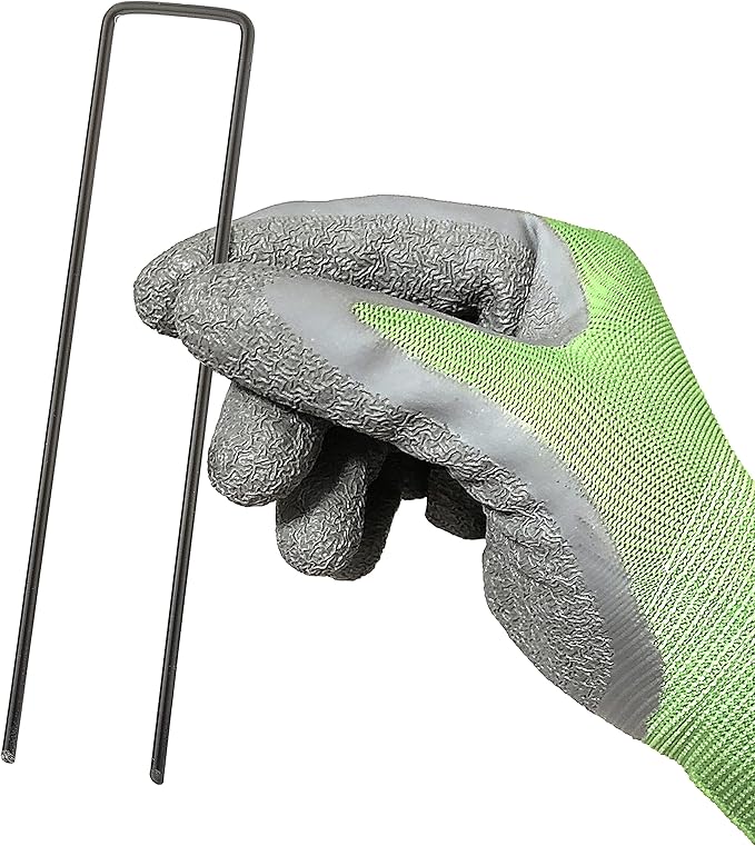 Pack of 50 x 6''/150mm U-Shaped Multi-Purpose Steel Garden Securing Pegs - Ideal for securing Weed Fabric, Landscape Fabric, Netting, Ground Sheets and Fleece - Made of 2.9mm Steel Wire