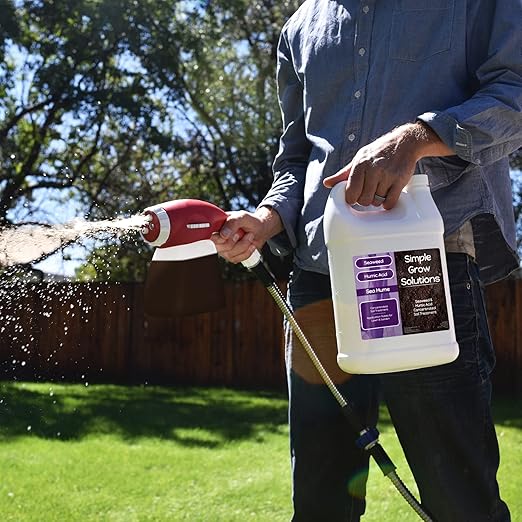 Sea Kelp for Lawn & Plants- OMRI Listed for Organic Use- Seaweed Soil Treatment for Turf Grass & Garden- Sea Hume- Simple Lawn Solutions (1 Gallon)
