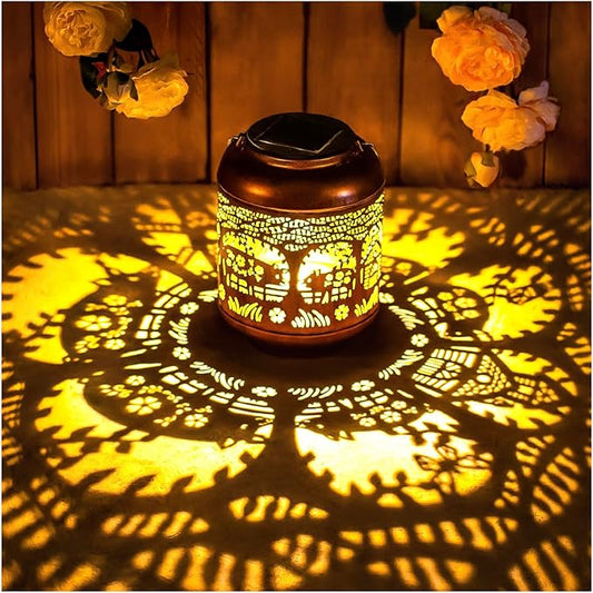 Pig Solar Lanterns Outdoor Waterproof Hanging Solar Lights Pig Gifts for Women Men Mom Metal Decorative LED Outdoor Lanterns for Patio, Lawn, Landscape, Garden Decor, Yard Decorations