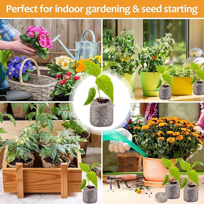 Legigo 200 Pcs 36mm Seed Starter Peat Pellets Pods for Seedlings- Compressed Seed Starting Pellets Seed Starter Pods Plugs Soil Peat Pods for Starting Seeds, Garden Planting Herb Flower Vegetables