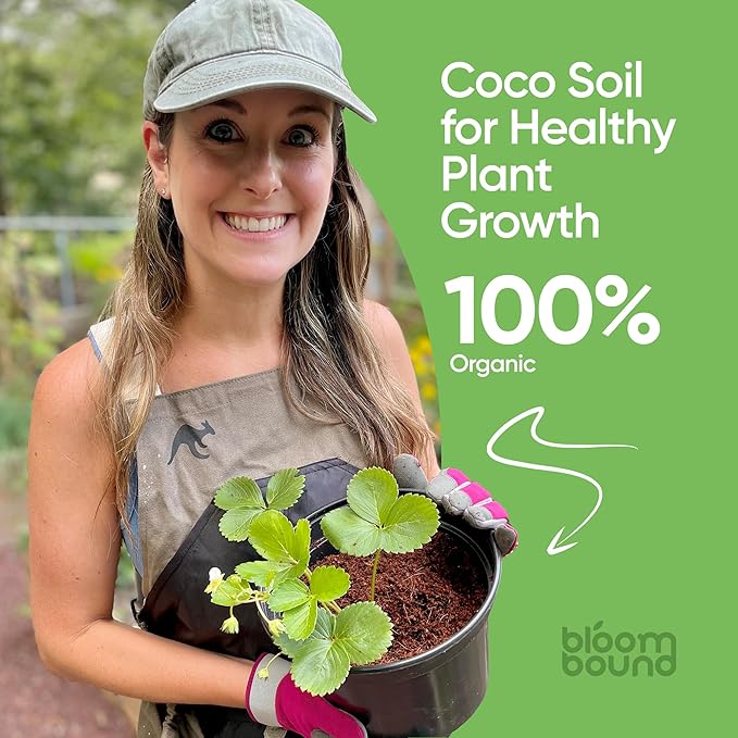 Coconut Coir Large Brick 10lb - OMRI Listed Organic Potting Soil, Coco Soil Block for Plants, pH Balanced Potting Mix, Low EC Compressed - Coco Coir Bulk Vegetables, Herbs