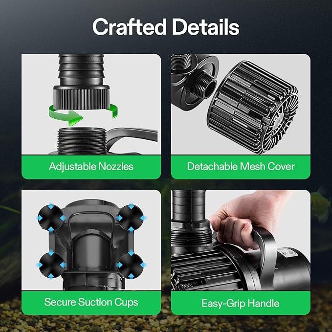 VIVOSUN 4500 GPH Submersible Water Pump, 220W Pond Pump, Ultra Quiet Aquarium Pump with 19FT. Lift Height for Pond Waterfall, Fish Tank, Statuary, or Hydroponics