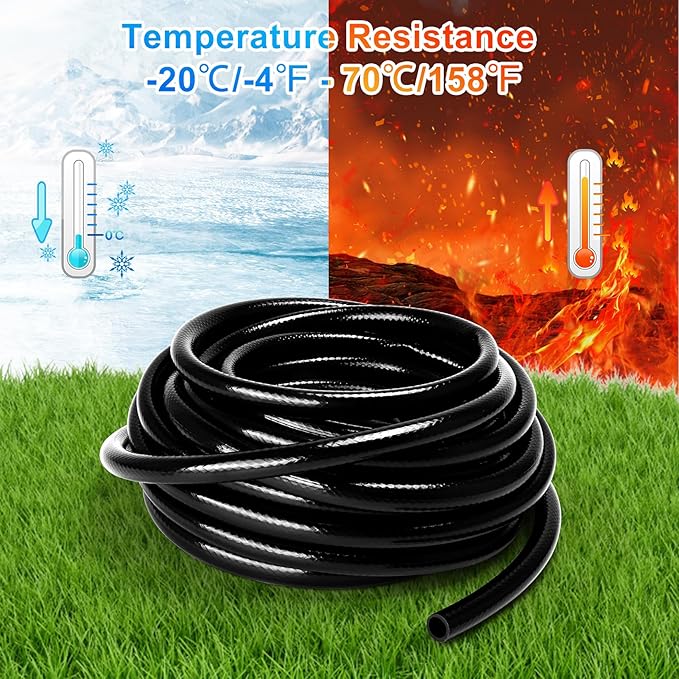 1/2 inch irrigation tubing, 50ft Polyethylene Irrigation Hose, Thick, Durable, and Flexible Drip Irrigation Tubing, Safe for Fish and Plants