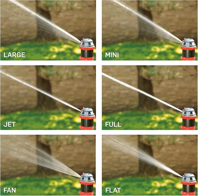 Eden Metal Adjustable 6-Pattern Rotary Gear Drive Garden Sprinkler Bundle with Oscillating Sprinkler for Yard