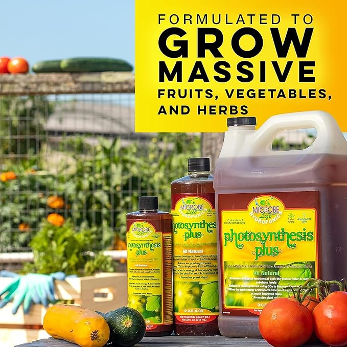 Microbe Life Hydroponics Starter Kit with 4-Ounce Sample Size Bottles of Photosynthesis Plus, Nourish-L, Vegetable and Fruit Plant Growth Yield Enhancer, Foliar Spray & Root Dip, and Terps Plus