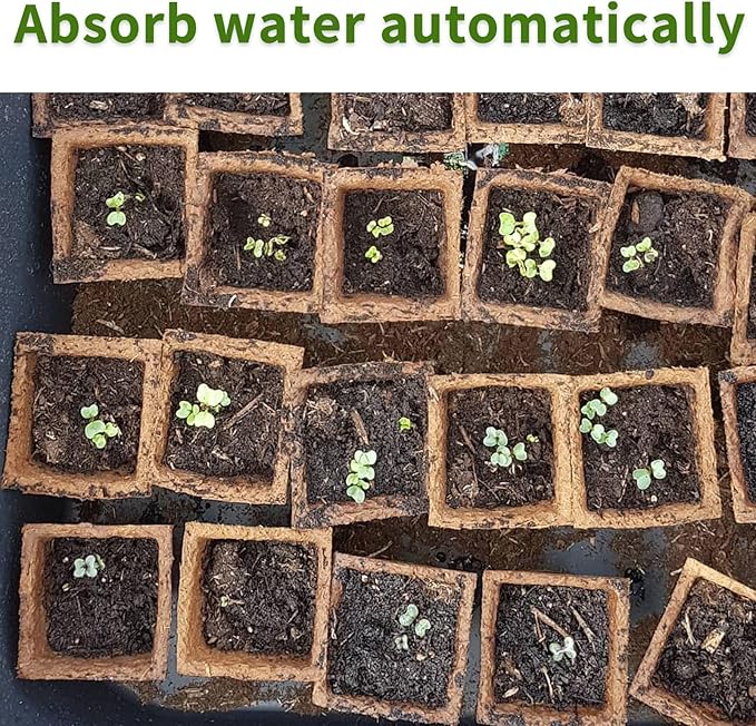 SYITCUN 640 Cells Seed Starter Tray, 40 Pack Biodegradable Seed Starter Kit, Peat Pots for Seedlings with 400 Plant Labels, 2 Seed Planting Tool and 1 Spray Bottle