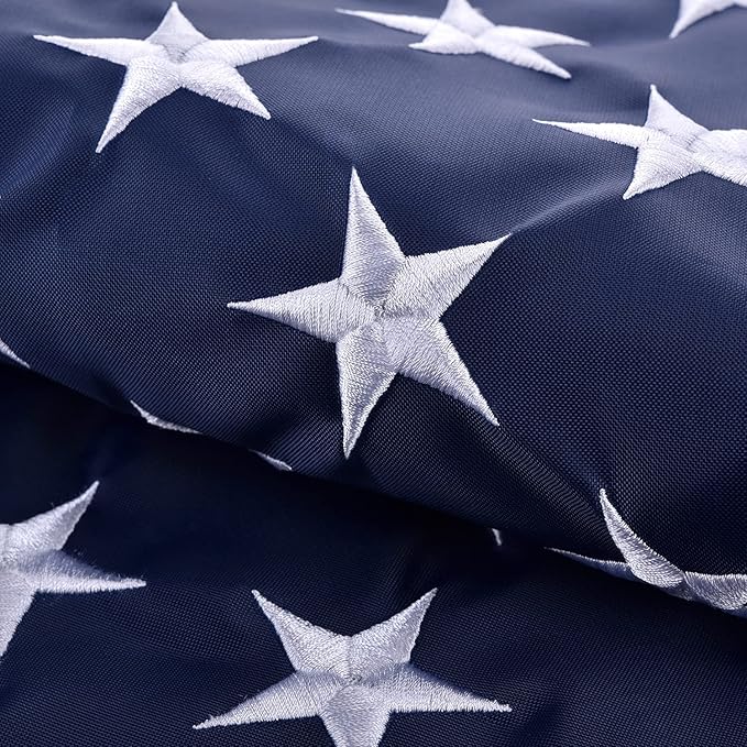 American Flag 2.5x4 FT, US Flag USA High Wind with Embroidered Stars, Sewn Stripes, Brass Grommets, Durable USA Flag Outdoor Outside