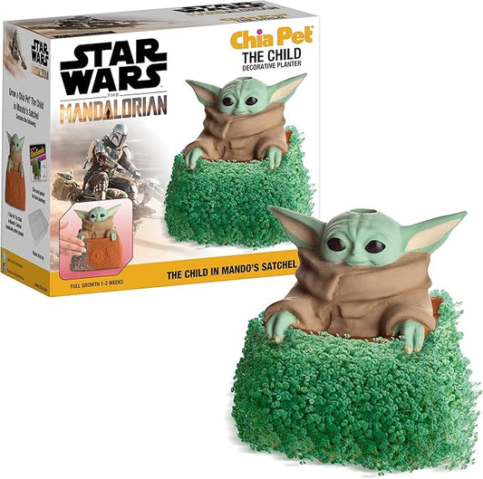 Chia Pet Star Wars the Child in Mandos Satchel with Seed Pack, Decorative Pottery Planter, Easy to Do and Fun to Grow, Novelty Gift, Perfect for Any Occasion