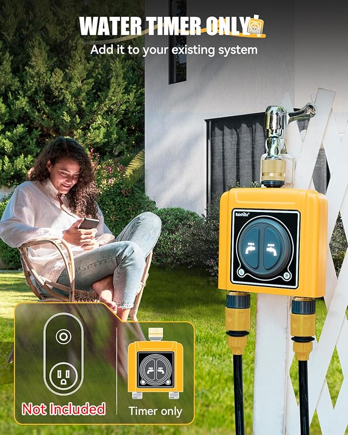 RAINPOINT WiFi Water Timer with Brass Inlet & Outlet.Only WiFi Sprinkler Timer, No WiFi Hub.Must Use with 2.4Ghz WiFi and TWG004WRF WiFi Hub (Lot Number After 202108)