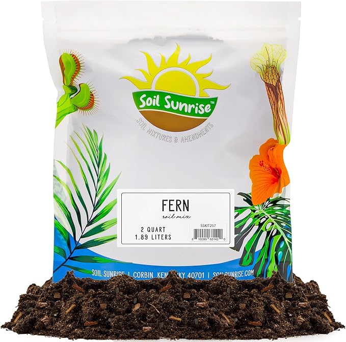 Fern Plant Potting Soil Mix (2 Quarts), Custom Hand Blended Mixture for Indoor/Outdoor Container Gardening