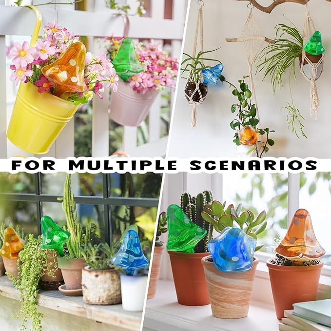 Plant Self Watering Globes Bulbs Planter Insert Automatic Plastic Watering Devices Plant Waterer Spikes for Indoor Outdoor,Self Irrigation System Lasts for 3-4 Weeks