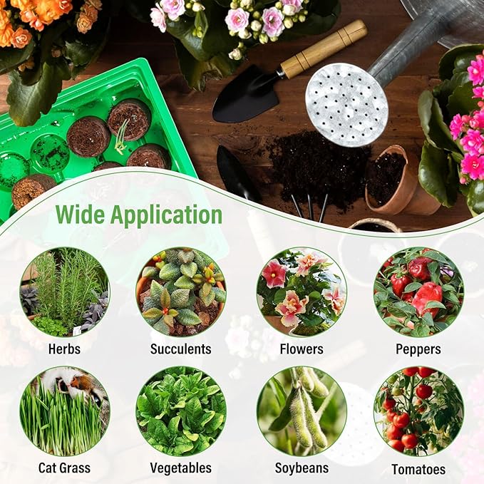 Legigo 100 PCS Coco Coir Seed Starter Plugs, 30mm Coconut Coir Pellets Seed Starter Soil for Plants, Compressed Seedling Starter Pods Pellets Seed Sprouted Potting Soil for Flowers, Herbs, Vegetables