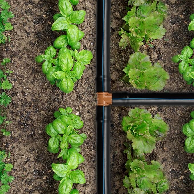 35 Pieces Drip Irrigation Tee Fittings, 1/2'' Drip Line Barbed Tee Connectors for 1/2 Inch Irrigation Tubing 3-Way Connector for Garden Drip Sprinkler Systems