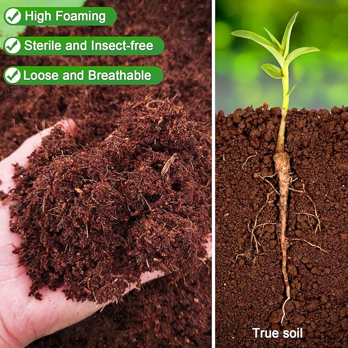 Organic Coconut Soil (6-Pack) - Ground Coconut for Planting, Gardening, and Potting Mixes, Sustainable and Eco-Friendly Coconut Earth for Yard, Garden, and Patio Tree Planting and Growth