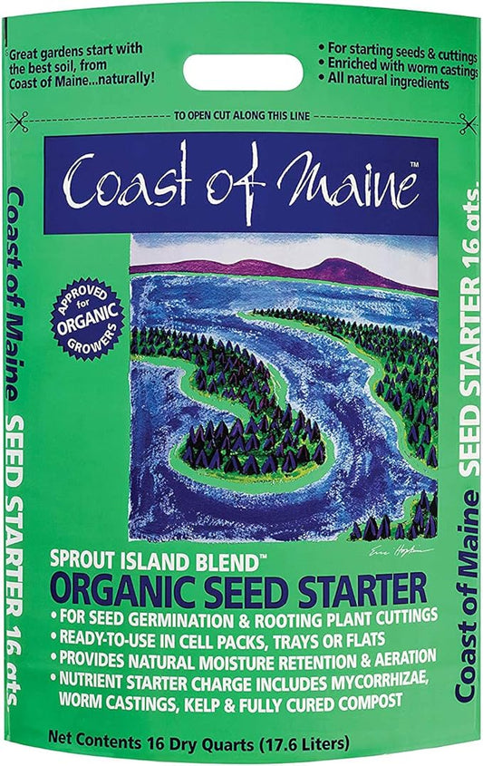 (16qt) Sprout Island Blend, Organic & Natural Seed Starter for Seed Germination & Root Plant Cuttings