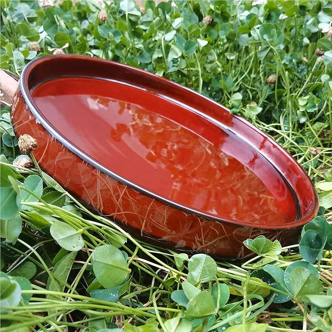 Ceramic Plant Saucer 12 Inch, Round Plant Trays for Indoors/Outdoors, Flower Pot Saucers for Holding Water Drips and Soil, Ceramic Drainage Tray for Plant Pot (Brown)