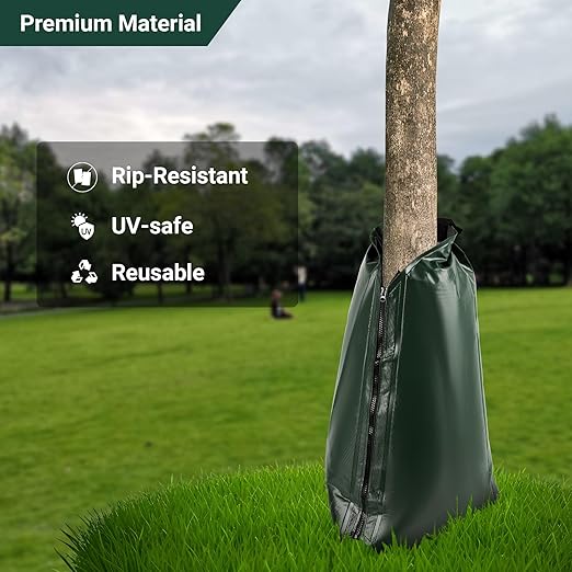 Tree Watering Bags 20 Gallon, Slow Release Gator Bags for Trees, Durable PVC Tree Drip Irrigation Bags with Heavy Duty Zipper, Deep Root Targeting - 10 Pack