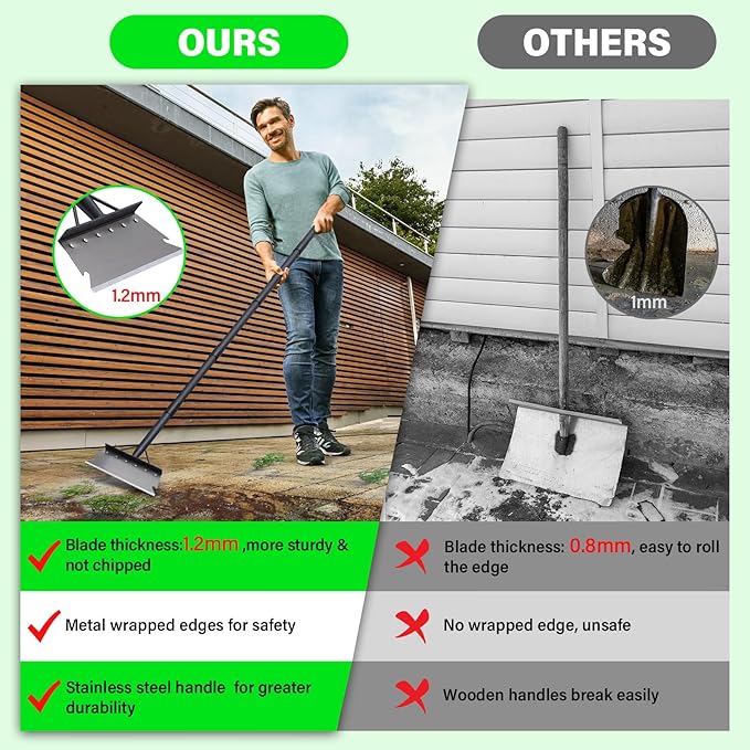 Pragmatist Garden Shovel, Snow Shovel, Ice Scraper, Multifunctional Cleaning Shovel with 59" Adjustable Handle Heavy Duty Garden Tool Cleaning Shovel for Lawn Edging, Scraping, Weed and Ice Removal