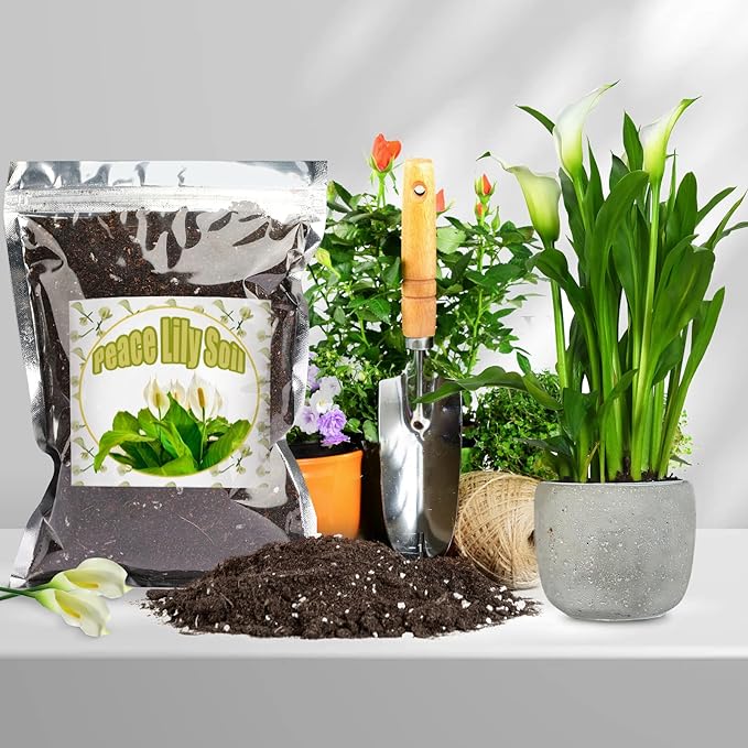 Organic Peace Lily Soil Mix 1qt, Indoor Plants Potting Mix for Planting, Growing, or Repotting Peace Lily Plants, Grow Healthy houseplants Indoors