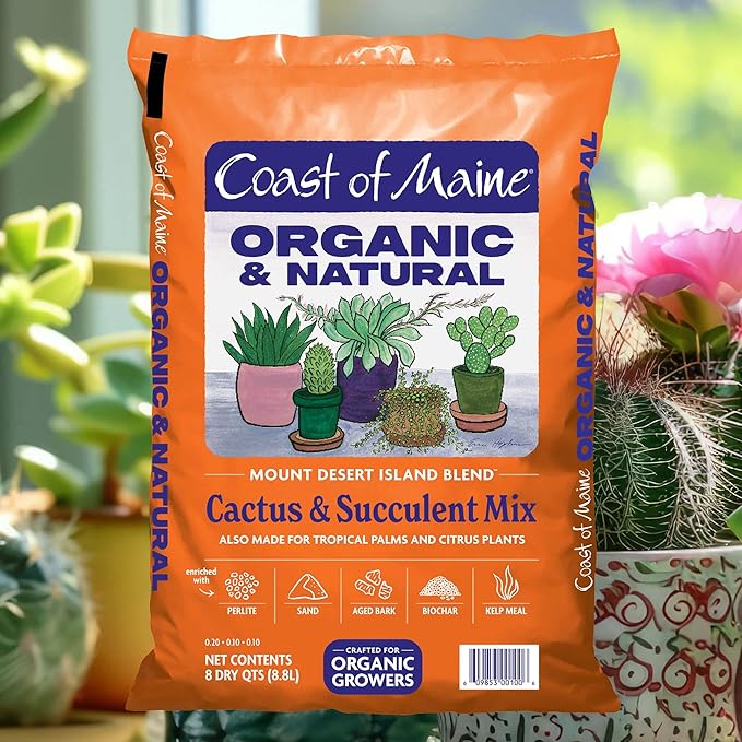 Coast of Maine Mount Desert Island Blend, 8qt (Pack of 4) Organic and Natural, Cactus and Succulent Mix - Tropical Palms and Citrus Plants