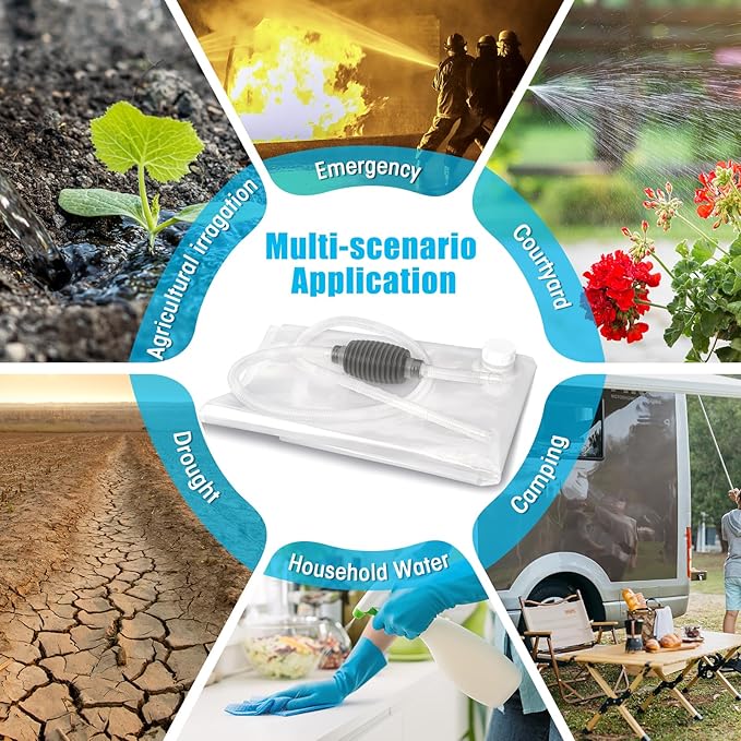 Zipcase Water Storage Bladder, 100 Gallon Heavy Duty Food-Grade Plastic Bag, for Emergency Water Bank, Ideal for Bathtub Water Storage, Camping, Gardening and Agricultural Irrigation.