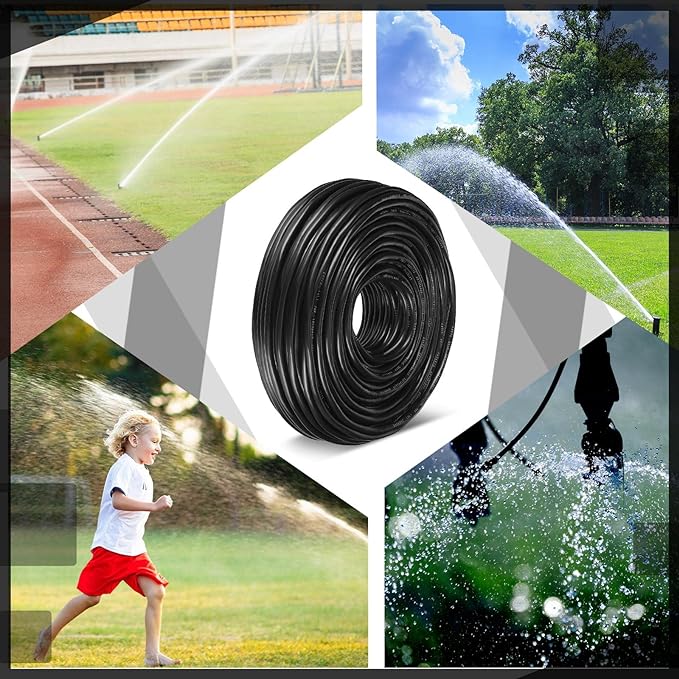 Hoolerry Solid Sprinkler System Wire 18 Gauge Irrigation Wire with UV Resistant PVC Jacket Sprinkler Cable for Underground Irrigation Field Central Control System 30v Ul Listed(18/8, 250 Ft)