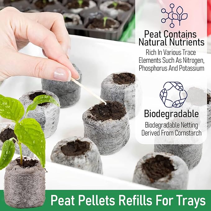 Legigo 50 Pcs 36mm Seed Starter Peat Pellets Pods for Seedlings- Compressed Seed Starting Pellets Seed Starter Pods Plugs Soil Peat Pods for Starting Seeds, Garden Planting Herb Flower Vegetables